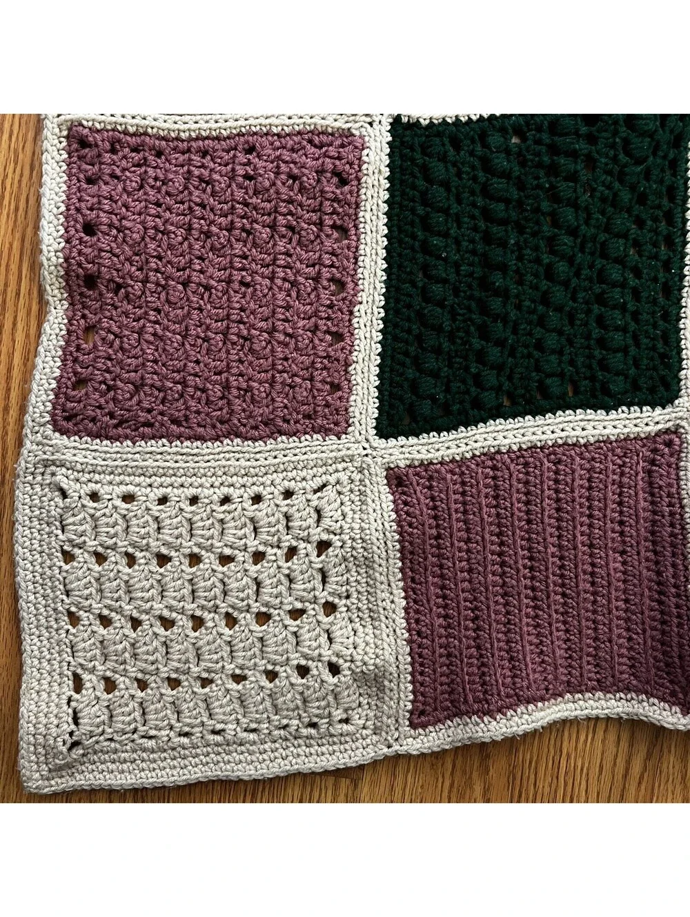 VTG Handmade Crochet Afghan Blanket 72x57